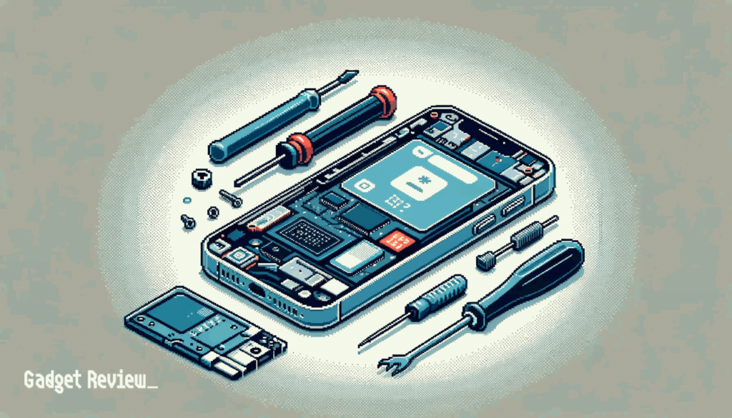 Phone being repaired.