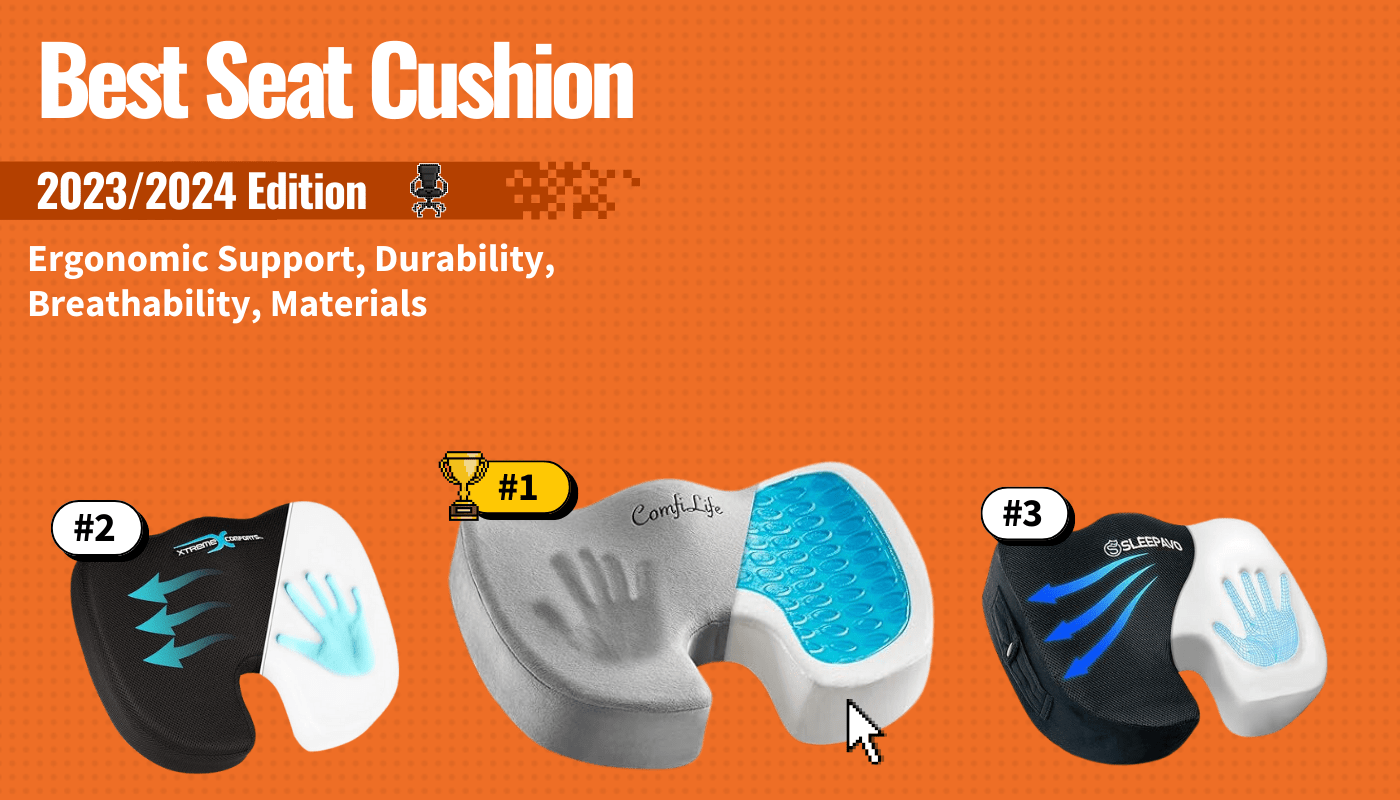 best seat cushion featured image that shows the top three best office chair models