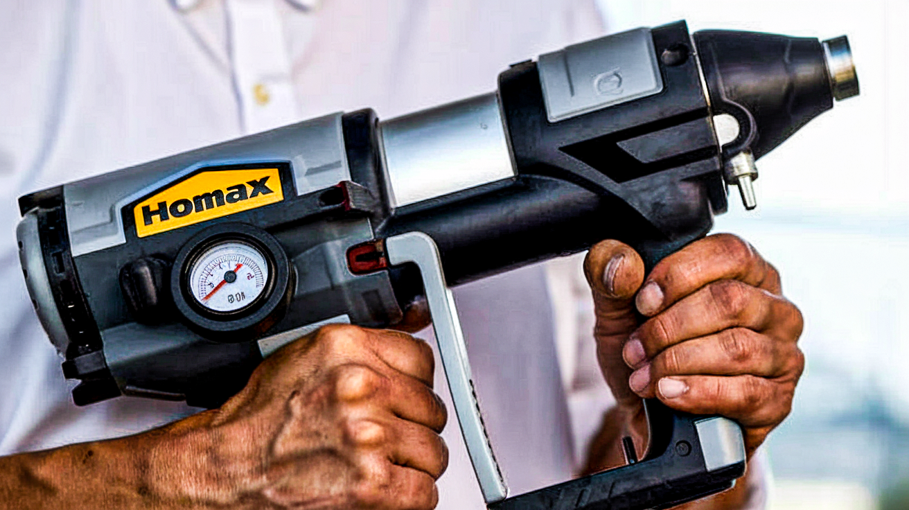 man holding power tool