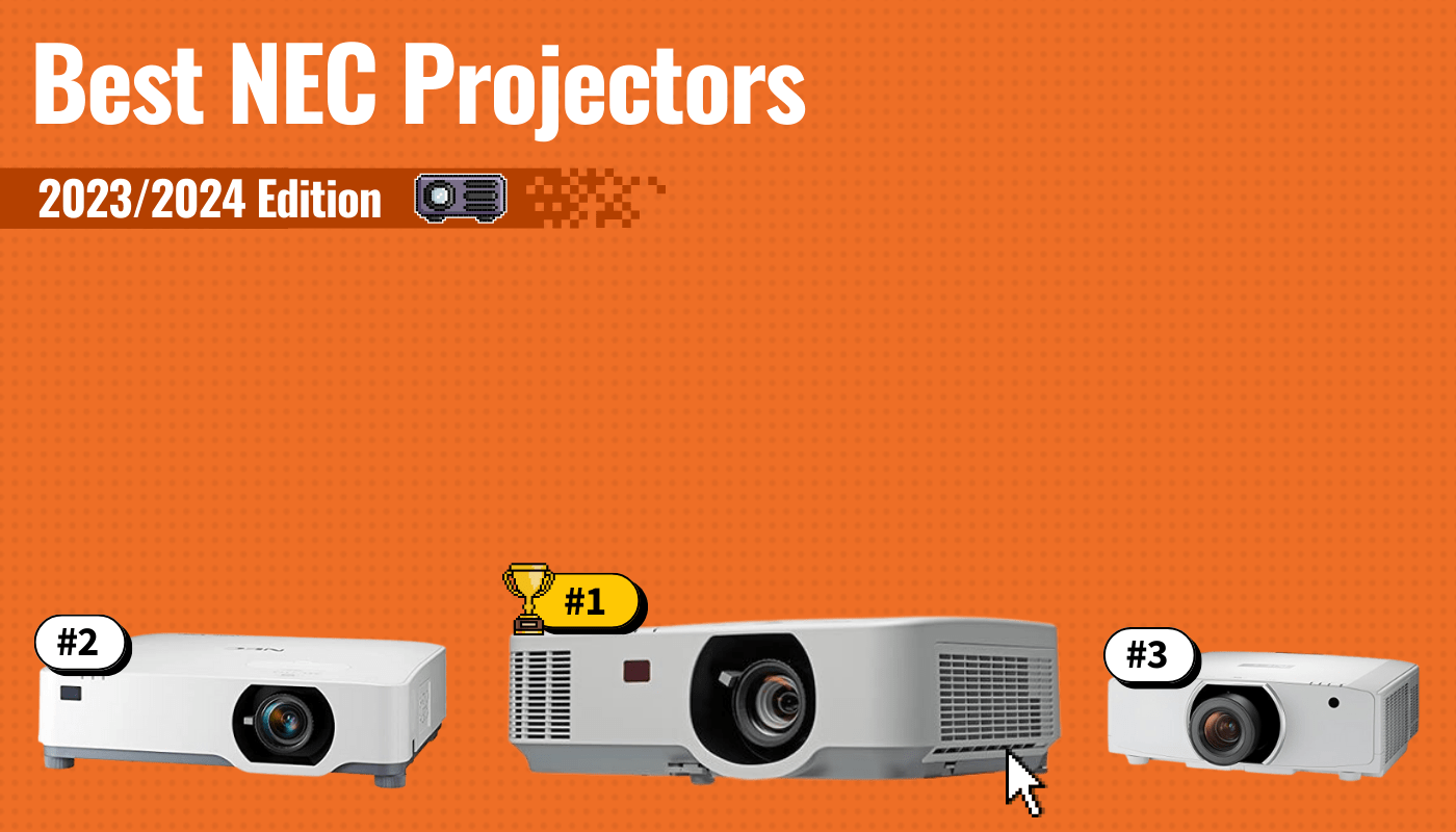 best nec projectors featured image that shows the top three best projector models