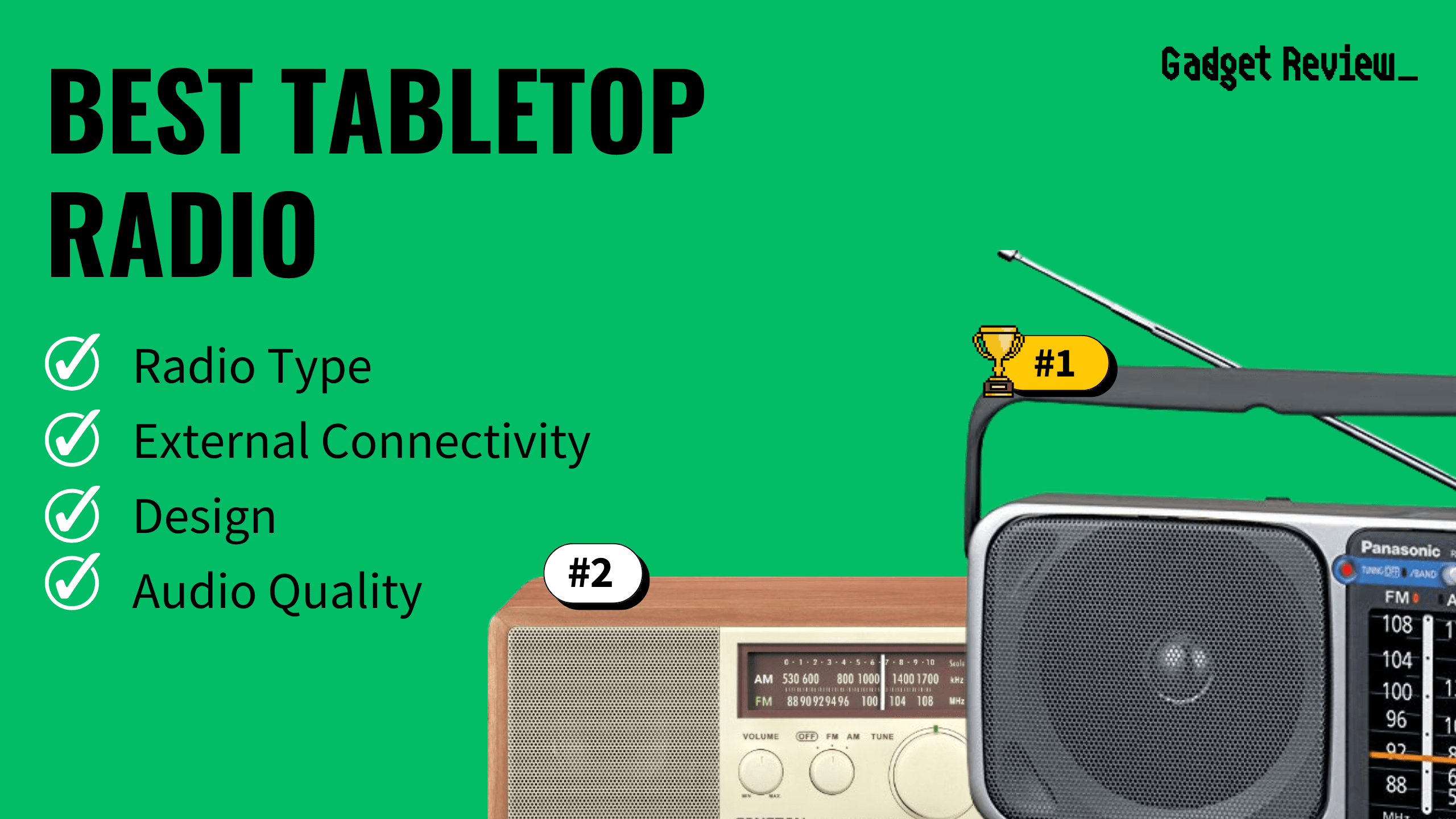 best tabletop radio featured image that shows the top three best speaker models