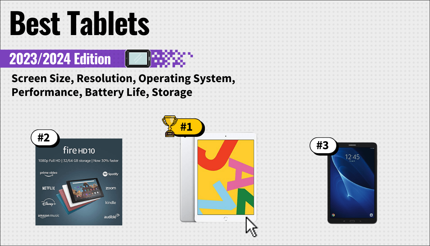 best tablets featured image that shows the top three best tablet models
