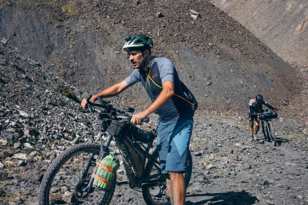 Cyclist struggling on long ride