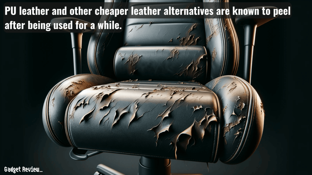 PU Leather Peeling Off the Gaming Chair.