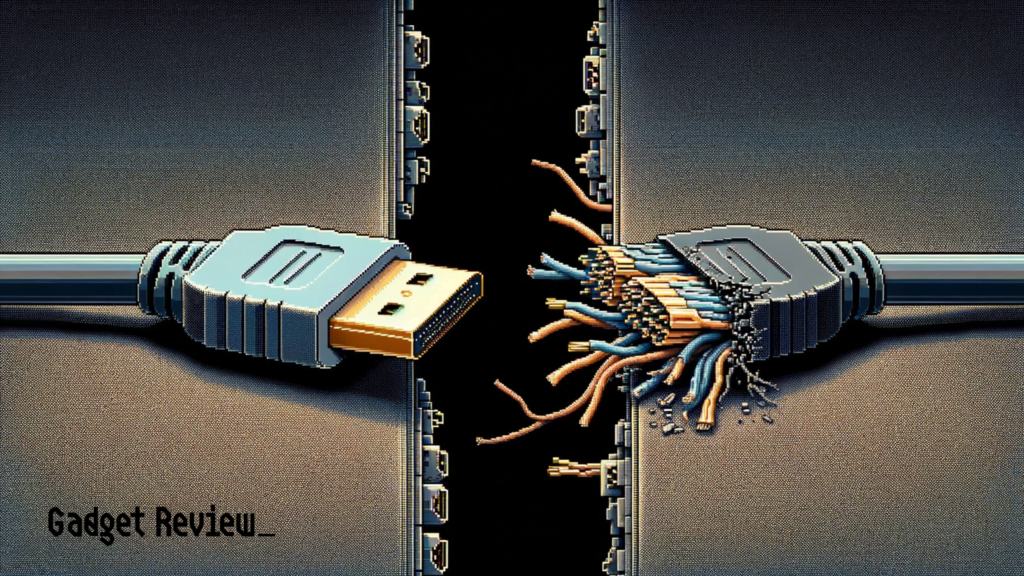 A damaged vs good HDMI cable
