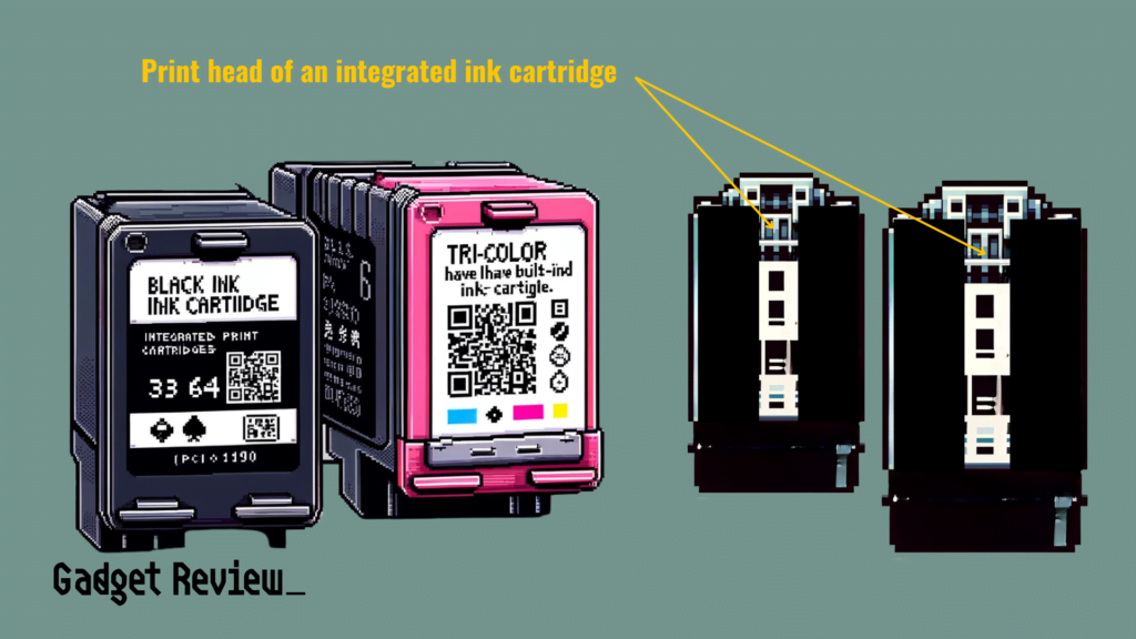 printhead on a integrated ink cartridge