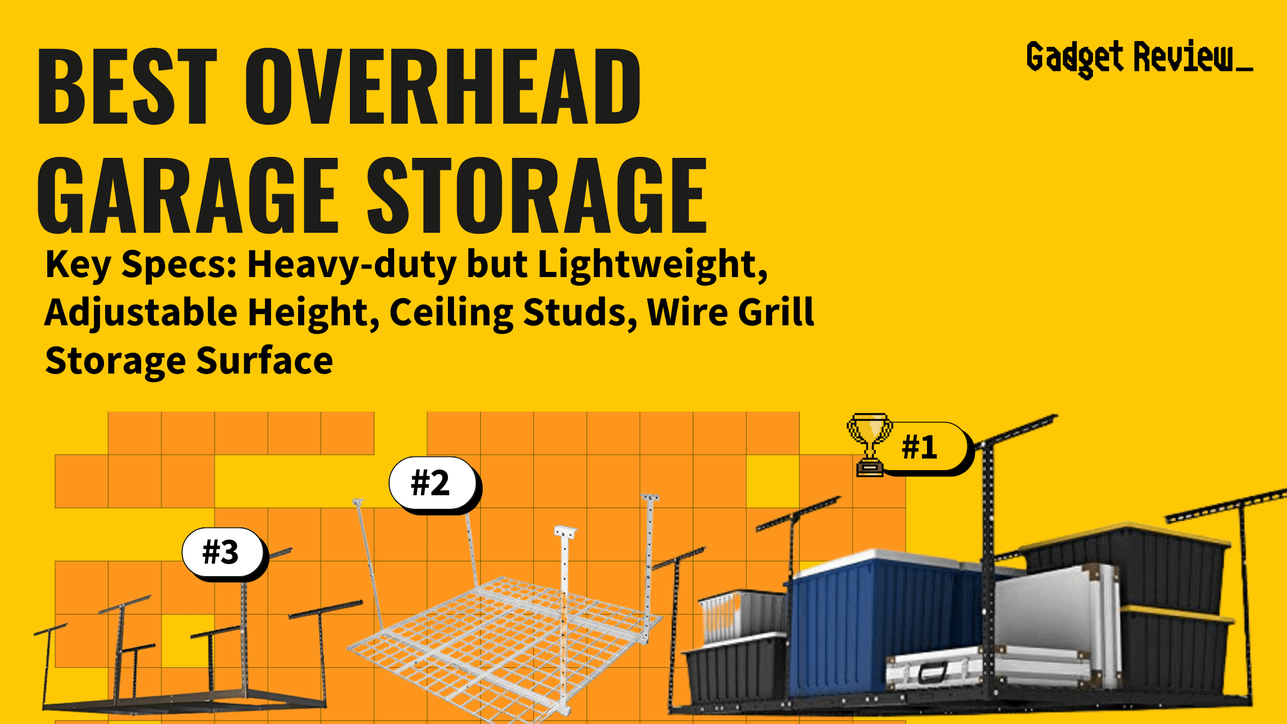 best overhead garage storage featured image that shows the top three best home appliance models