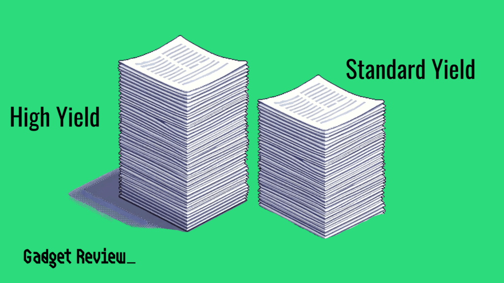 High yield vs regular ink cartridge for pages printed.